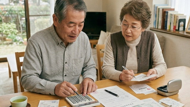 補聴器の補助金を申請する高齢の夫婦